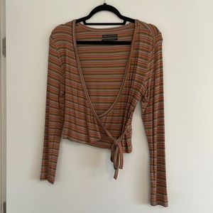 Urban outfitters low neck striped top
